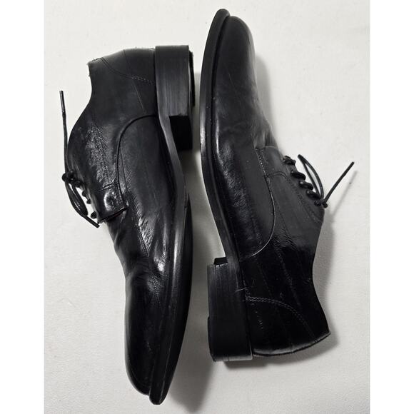 KENNETH COLE Collection Leather Oxfords Dress Shoes Sz 8 Men's Black Italy Made - Picture 4 of 11